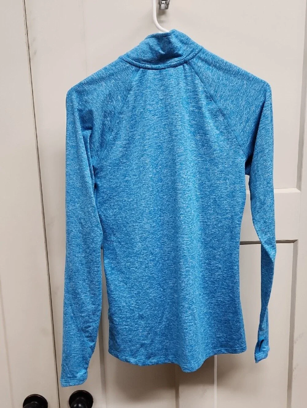 Nike Dri-Fit Women's Carolina Panthers Heathered Light Blue Quarter-Zip Pullover
